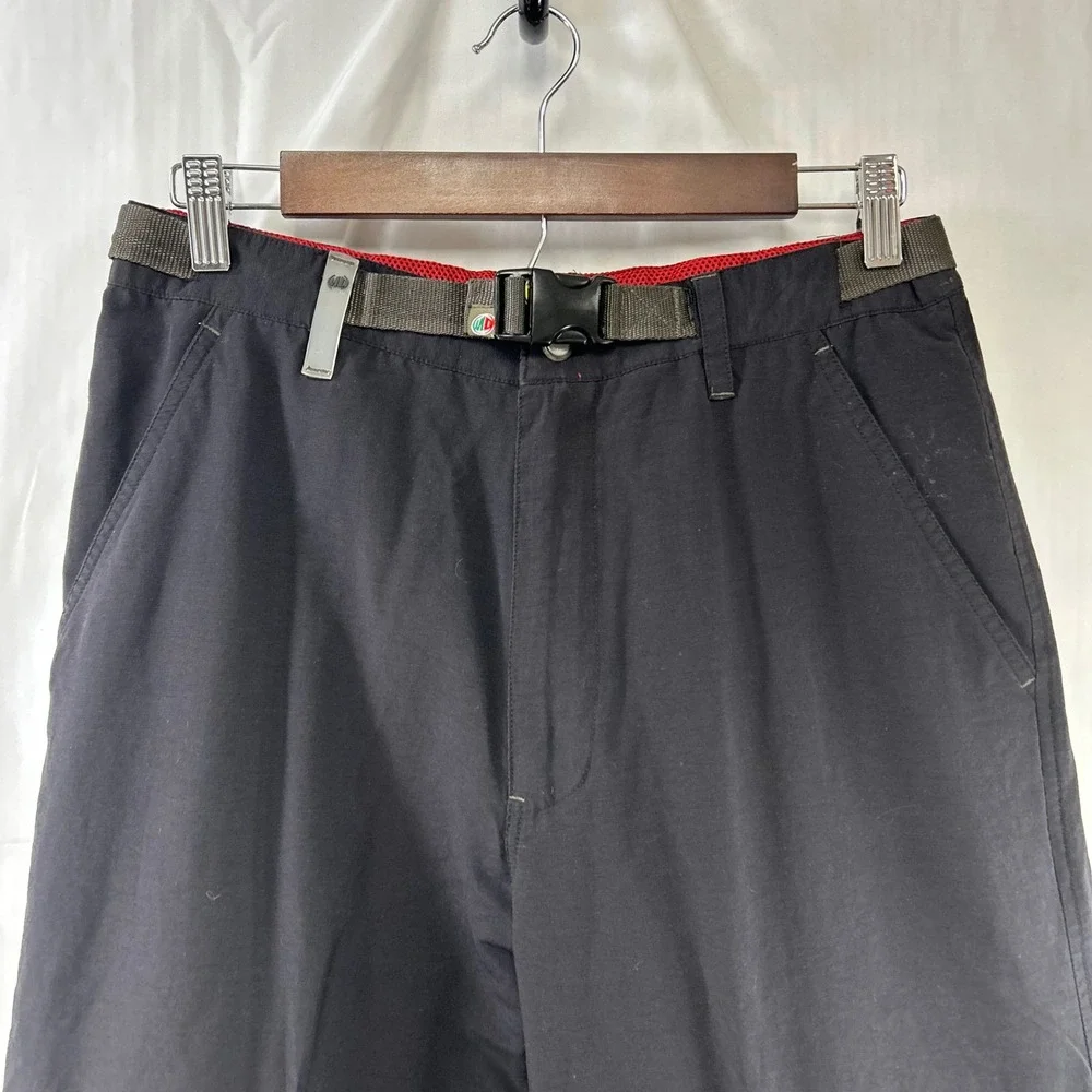 Mountain Dew Cargo Pants Mens 30x32 Black Gorpcore Utility Belted MD10042 Y2K